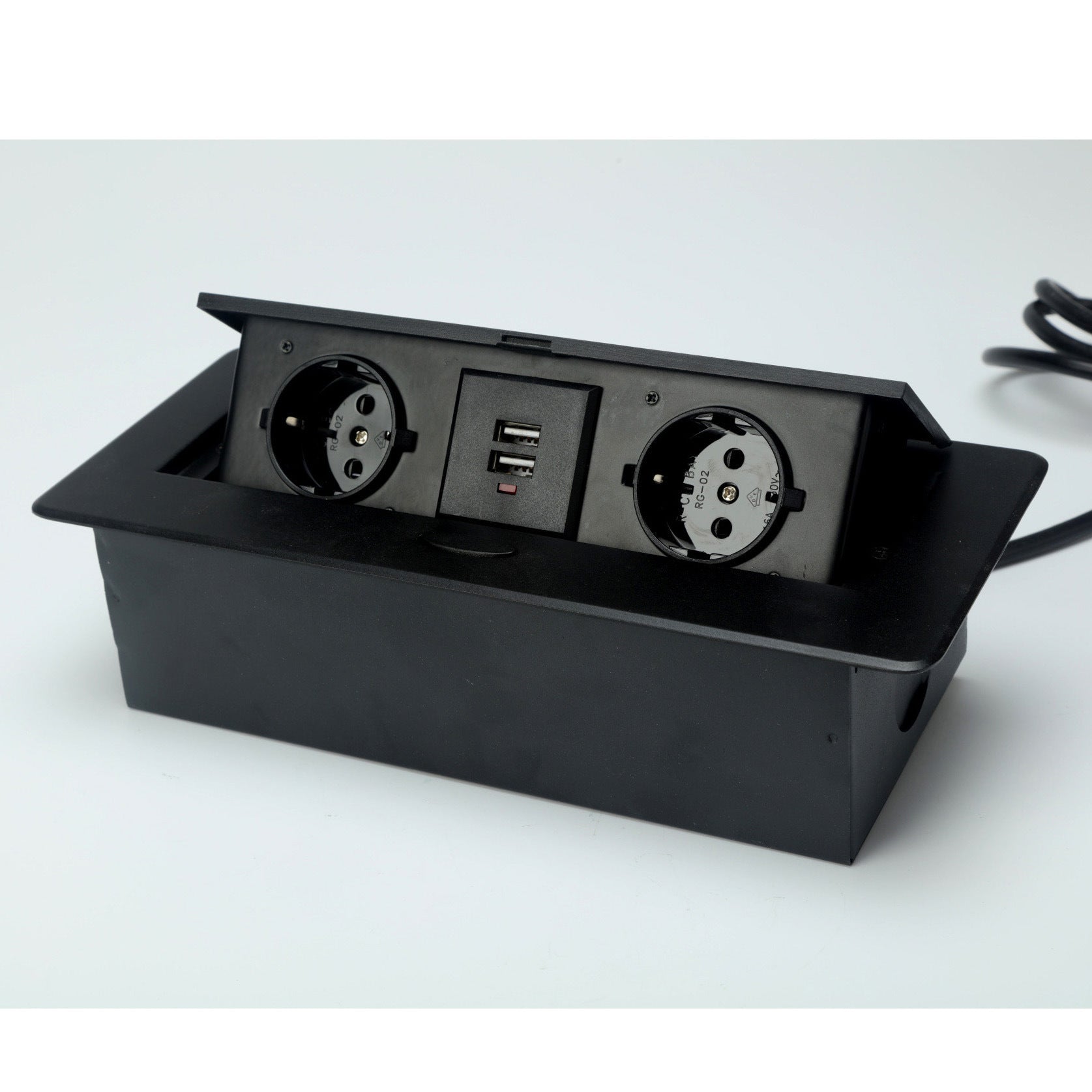 Desktop Socket Embedded Desktop Socket Silver Hidden Conference Pop-up Desktop Socket