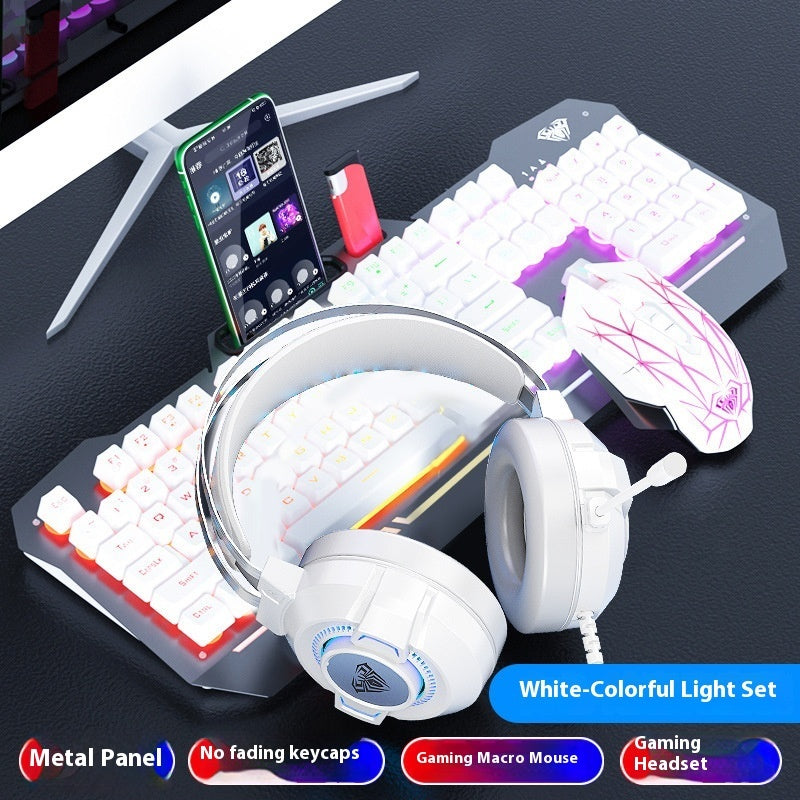 Mechanical Feeling Wired Key Mouse Headset Bundle