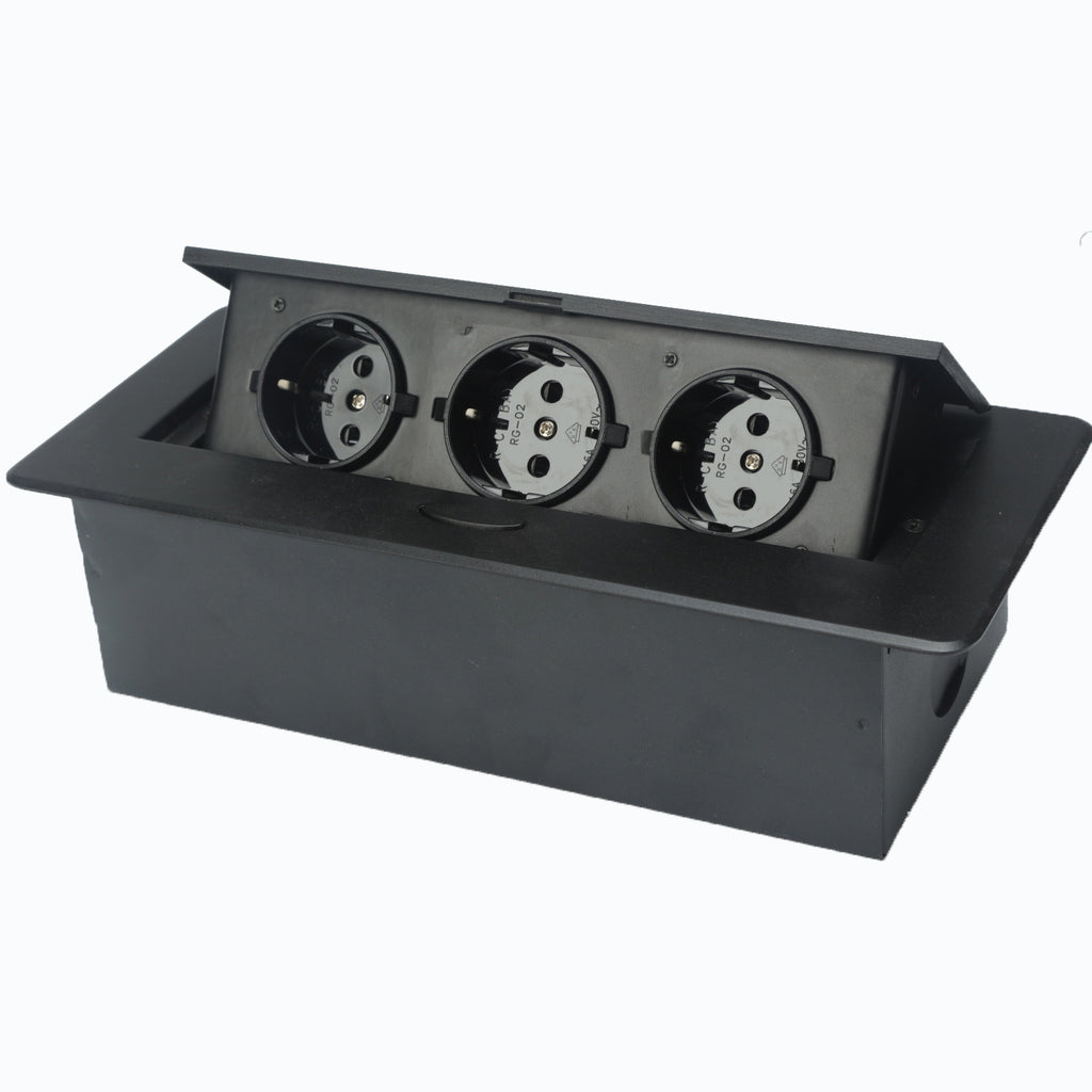 Desktop Socket Embedded Desktop Socket Silver Hidden Conference Pop-up Desktop Socket